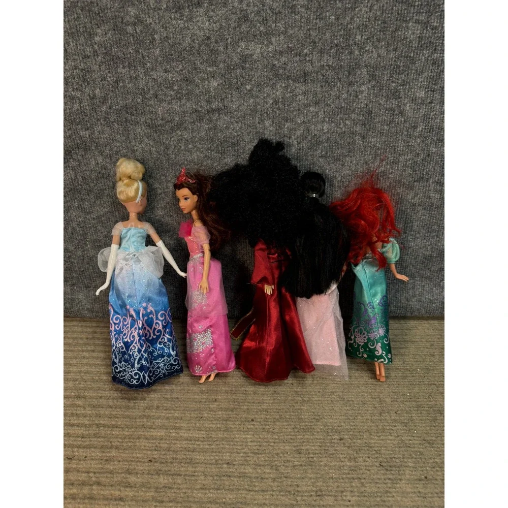 Disney Princess Doll Lot of 15 Ariel Cinderella Merida Jasmine Belle Anna Mulan